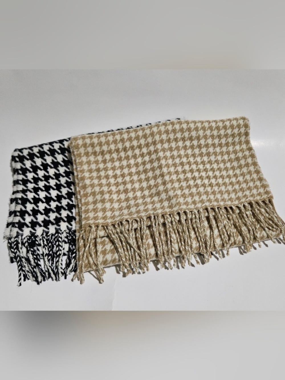 NWOT 2x Herringbone Scarves With Fringe